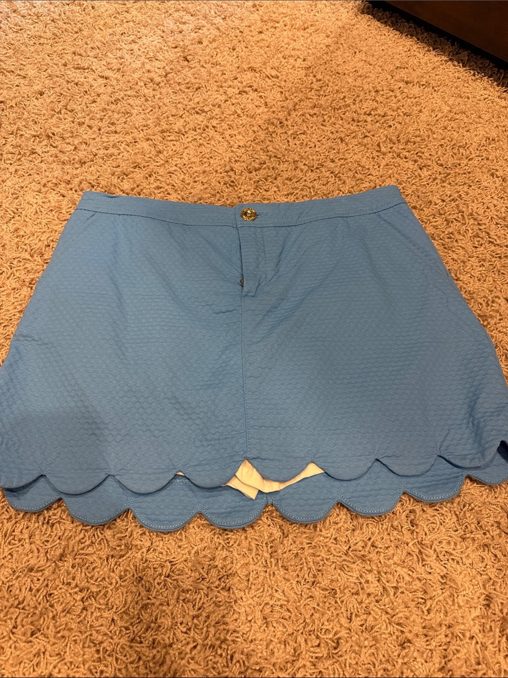 Lilly Pulitzer Bright Blue Zip Skort with Pink Label